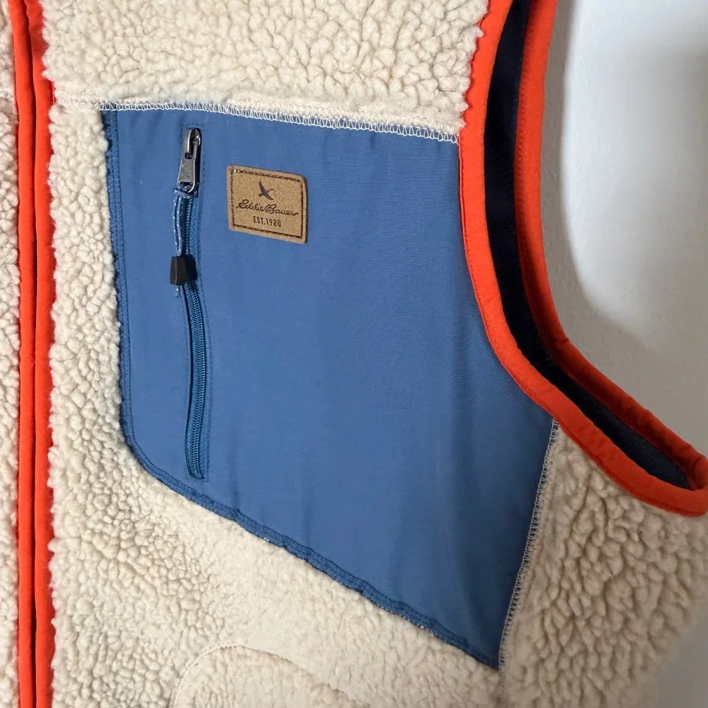 Eddie Bauer Rangefinder Sherpa Vest (XL) Contrasting Trim Casual Staple Piece
